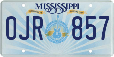 MS license plate OJR857
