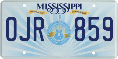 MS license plate OJR859