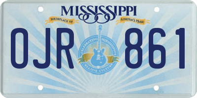 MS license plate OJR861