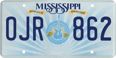 MS license plate OJR862