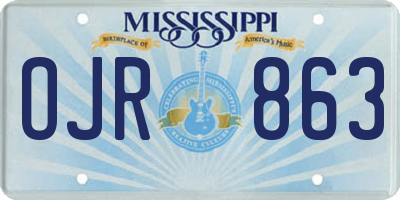 MS license plate OJR863