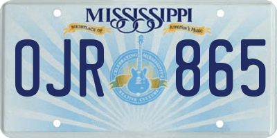 MS license plate OJR865