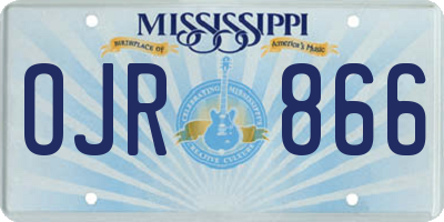 MS license plate OJR866