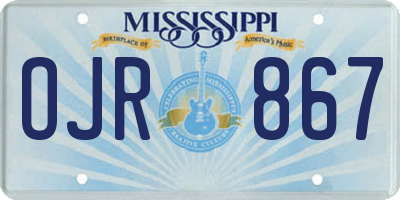 MS license plate OJR867