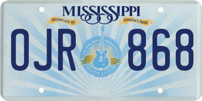 MS license plate OJR868