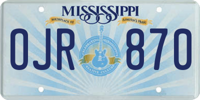 MS license plate OJR870