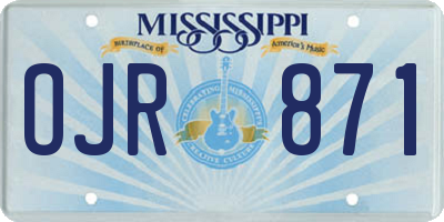 MS license plate OJR871