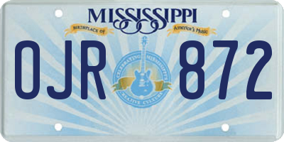 MS license plate OJR872
