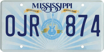 MS license plate OJR874