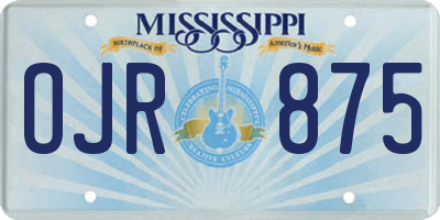 MS license plate OJR875