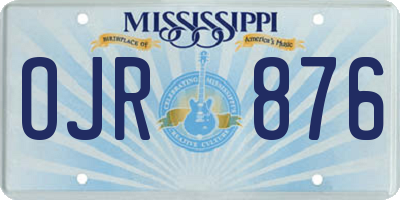 MS license plate OJR876