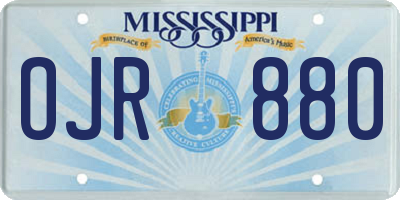 MS license plate OJR880