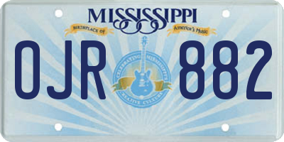 MS license plate OJR882
