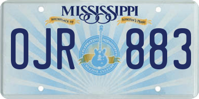 MS license plate OJR883