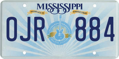 MS license plate OJR884