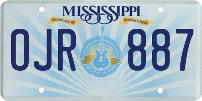 MS license plate OJR887