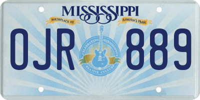 MS license plate OJR889