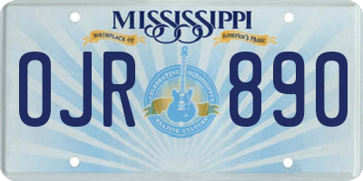 MS license plate OJR890