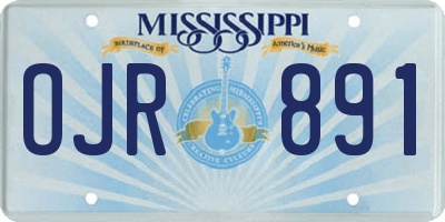 MS license plate OJR891