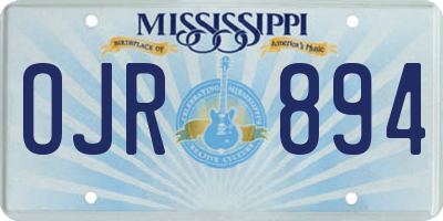 MS license plate OJR894