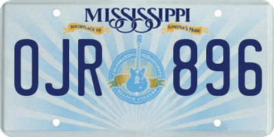 MS license plate OJR896