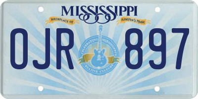 MS license plate OJR897