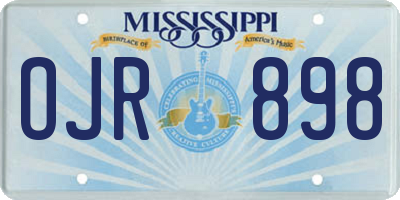 MS license plate OJR898
