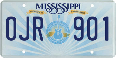 MS license plate OJR901