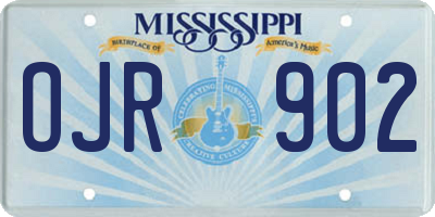 MS license plate OJR902