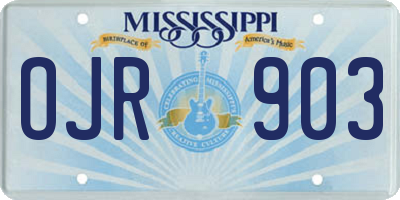 MS license plate OJR903