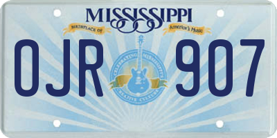 MS license plate OJR907