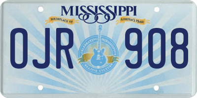 MS license plate OJR908