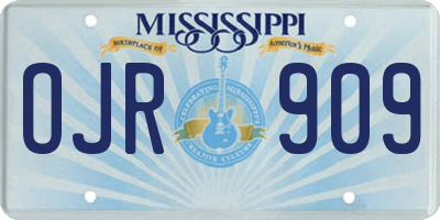 MS license plate OJR909
