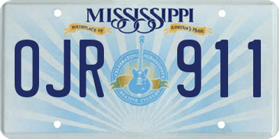 MS license plate OJR911