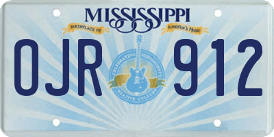 MS license plate OJR912