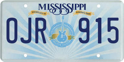 MS license plate OJR915