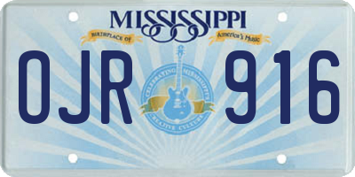 MS license plate OJR916