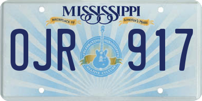 MS license plate OJR917