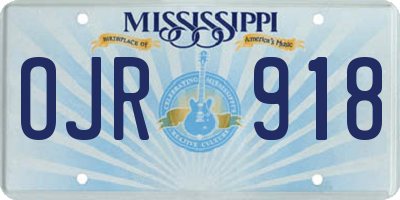 MS license plate OJR918