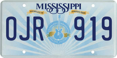MS license plate OJR919