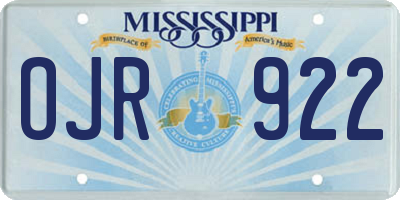 MS license plate OJR922