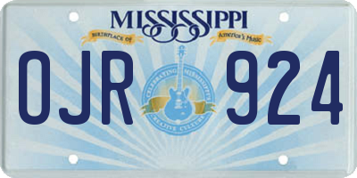 MS license plate OJR924