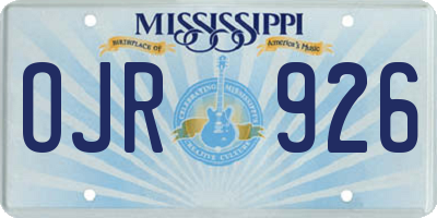 MS license plate OJR926