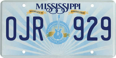 MS license plate OJR929