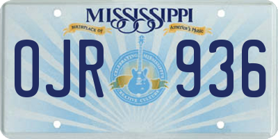 MS license plate OJR936