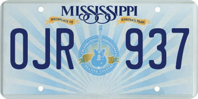 MS license plate OJR937