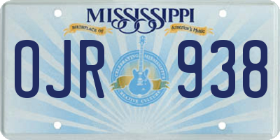 MS license plate OJR938