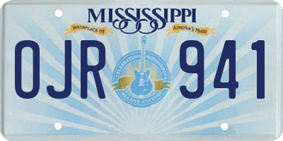 MS license plate OJR941