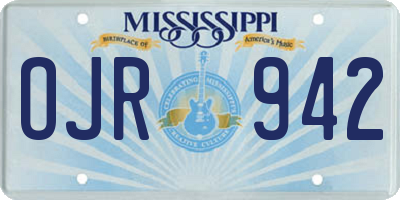 MS license plate OJR942