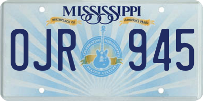 MS license plate OJR945